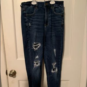 American Eagle dark washed ripped jeans